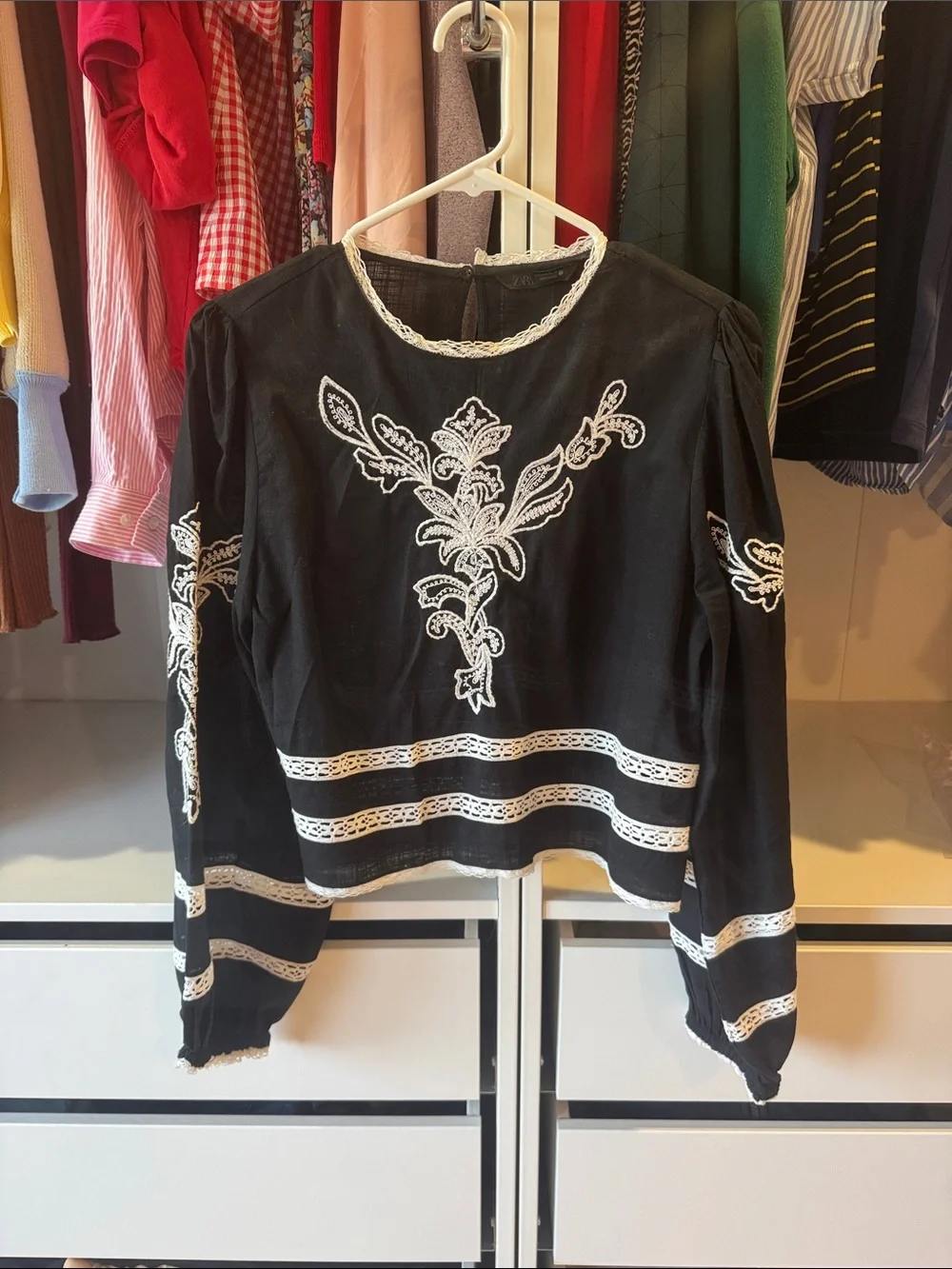 ZW Zara Collection Embroidered Blouse